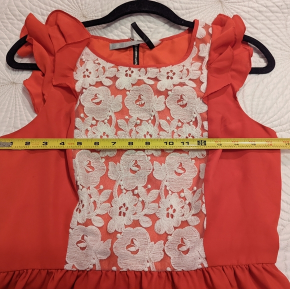 Kensie retro dress orange with white flowers - Picture 2 of 5